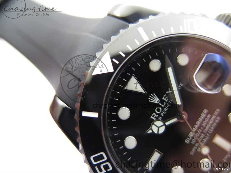 MiroTime 0122 Submariner 40mm Black Ceramic 5GF Best Edition Black Dial on Black Rubber Strap SA Unique 2464